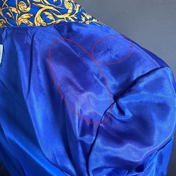 Vintage Adam Douglas Adrianna Papell Silk Quilted Baroque Blazer Jacket - Picture 13 of 14